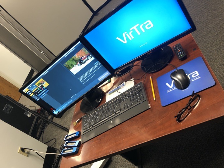 Computer screen showing VirTra instructor operating software