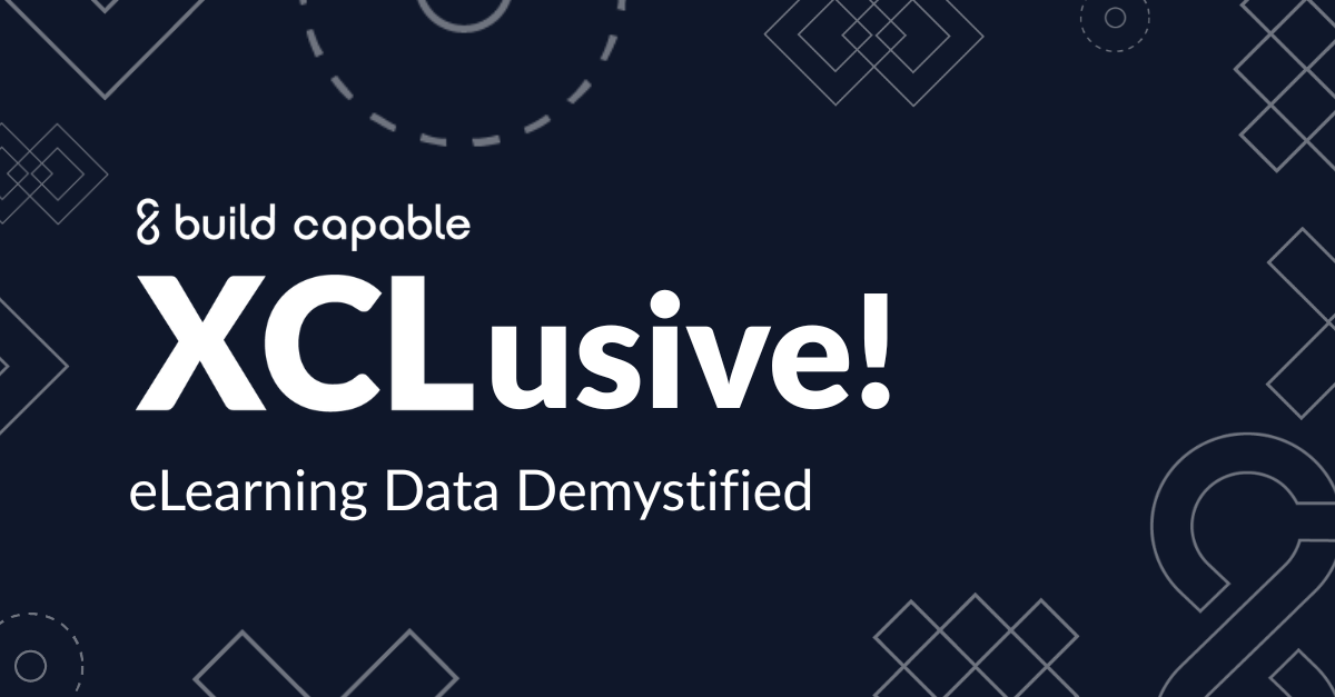 XCLusive event banner for "eLearning Data Demystified."