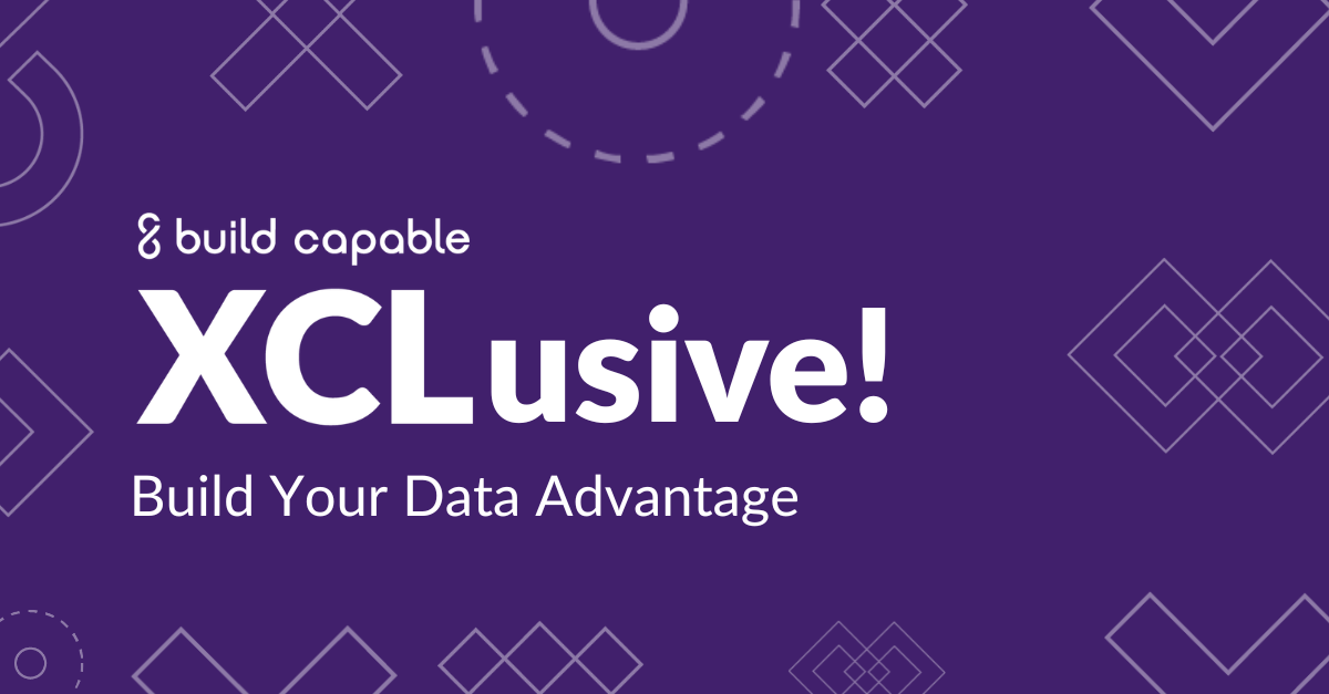 XCLusive event banner for "Build Your Data Advantage."