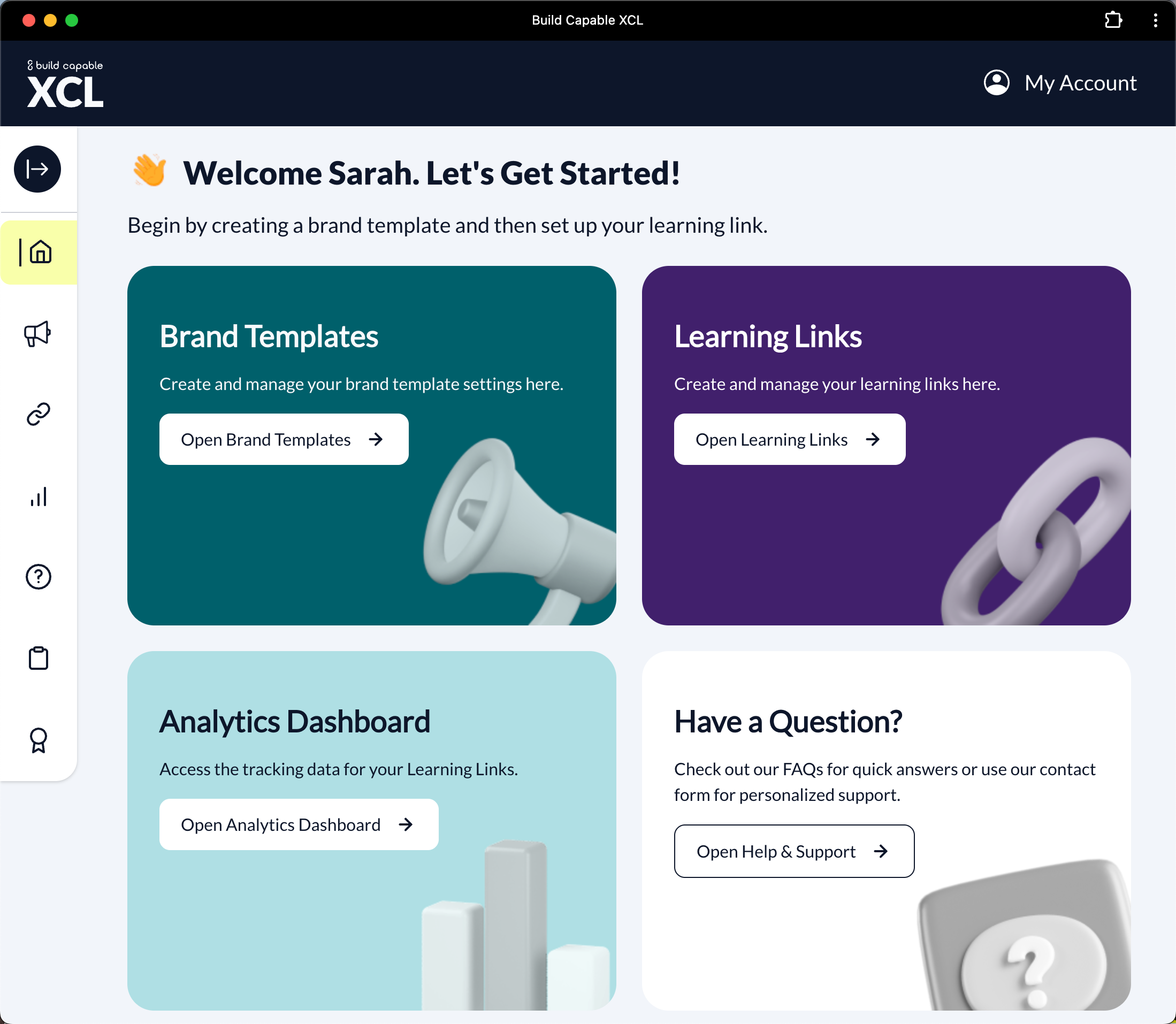 Screenshot of the Build Capable XCL home page