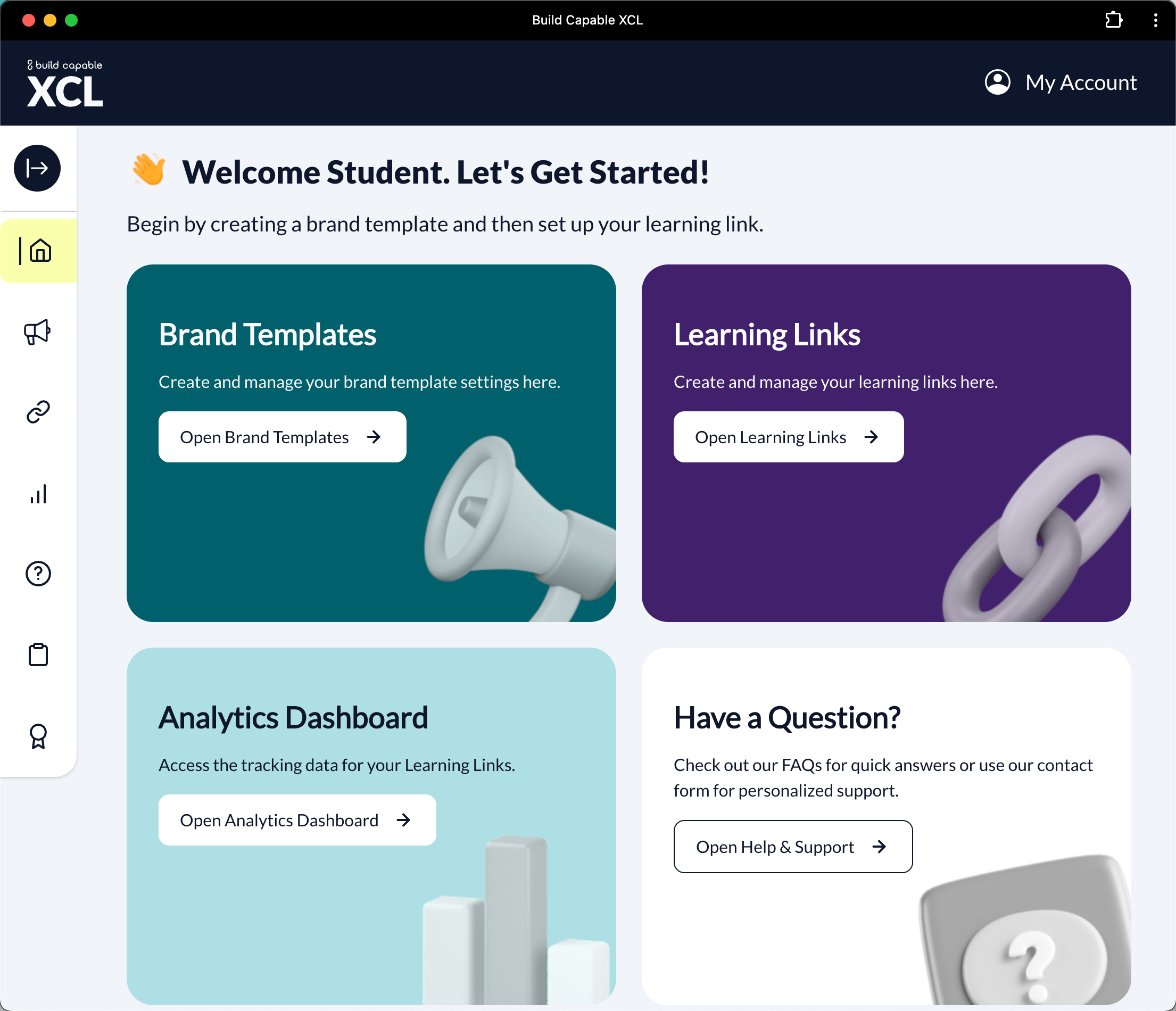 Screenshot of the Build Capable XCL Sandbox home page.